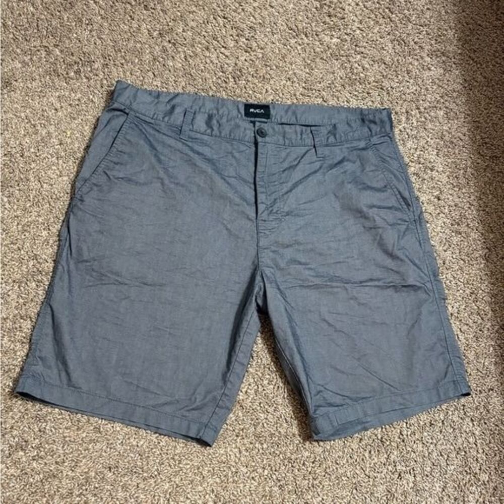 RVCA Men's Gray Chino Shorts Size 36 Flat Front Casual Everyday